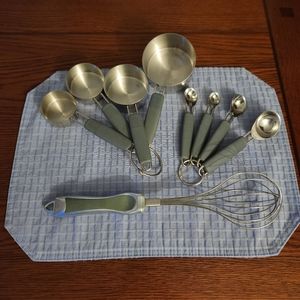 Set of Measuring cups, spoons & whisk